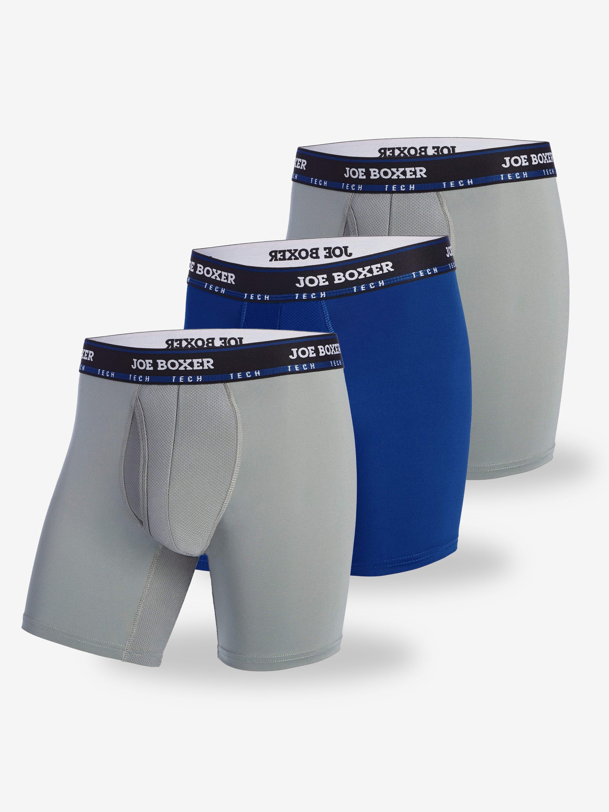 Underwear Boxer Briefs Mens XL 3 Pack Long 8 Inch Inseam Cool