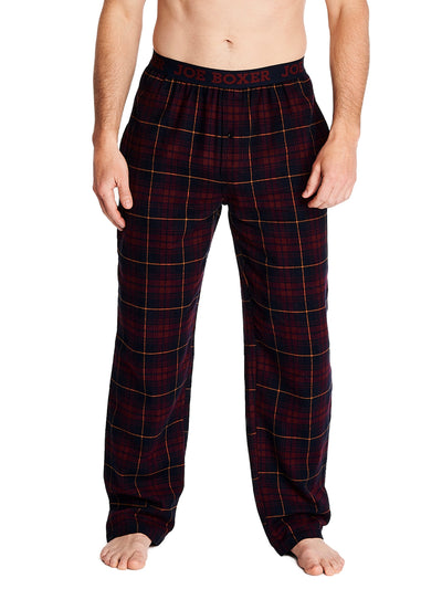 Men's Pajama Pants Black Red Lumberjack Plaid  