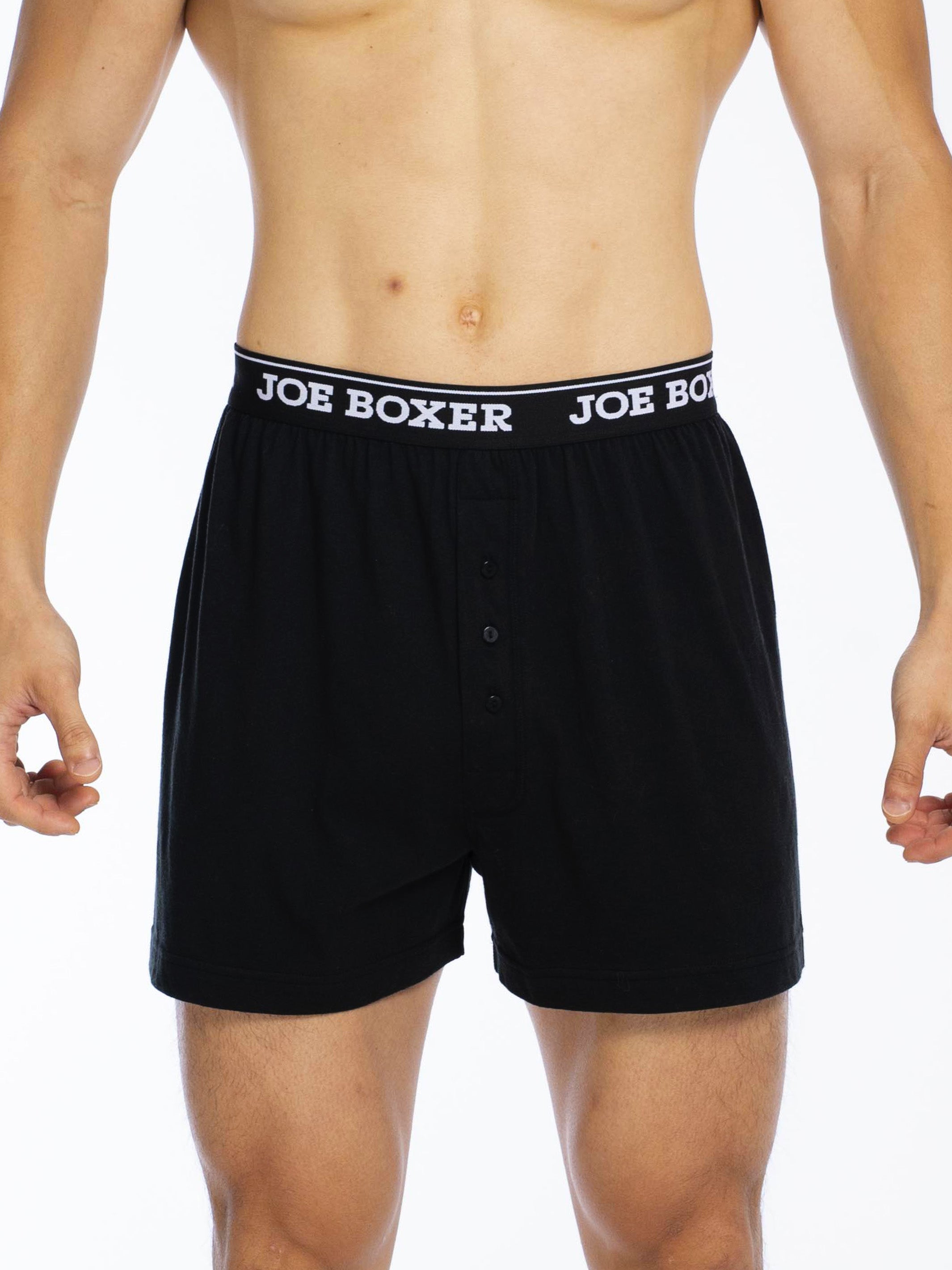 Joe Boxer Checker Melt Stripes Solid Woven Cotton 3 Pack Boxers –