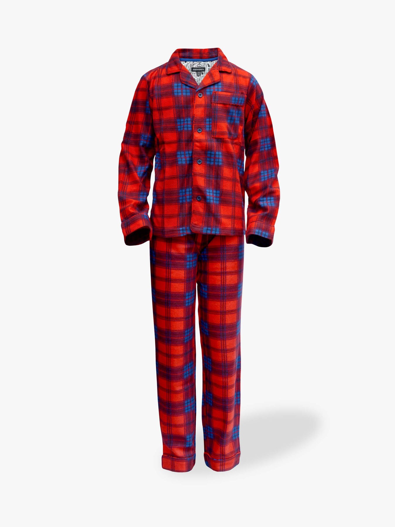 Boys' Pajama Pants - 2 Pack Fleece Sleepwear Jogger Bottoms (Size: S-L),  Size Large, Poppy/Red/Blue Camo 